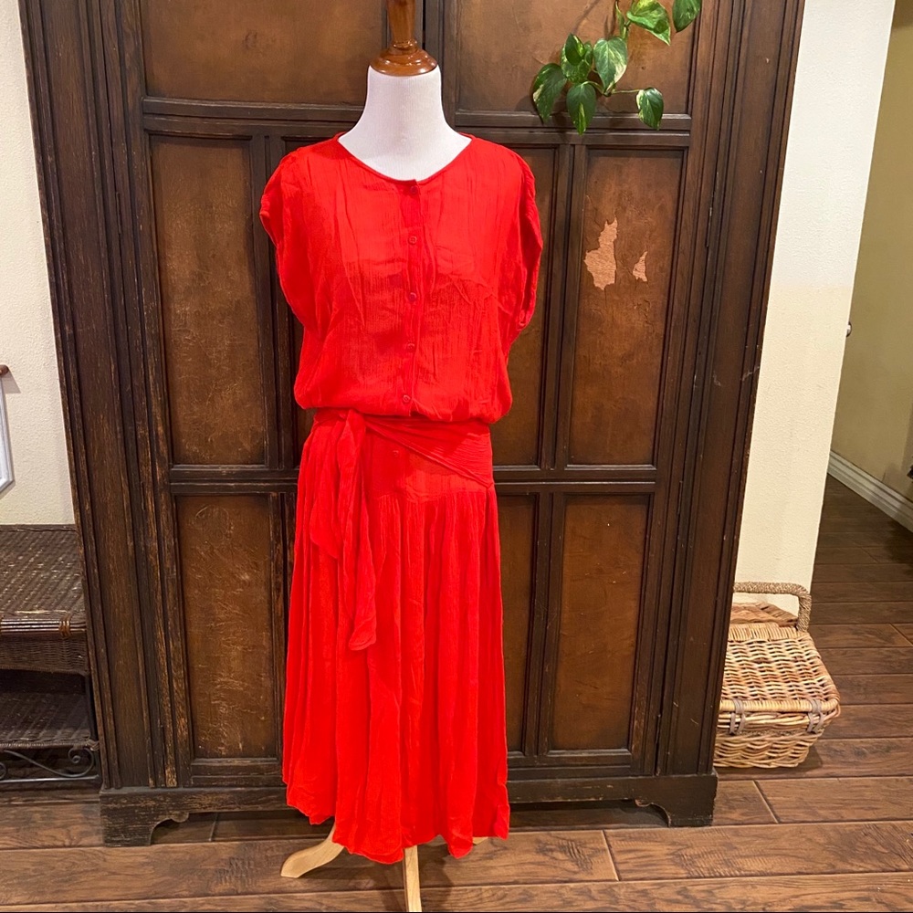 Vintage 70’s boho red French Connection dress